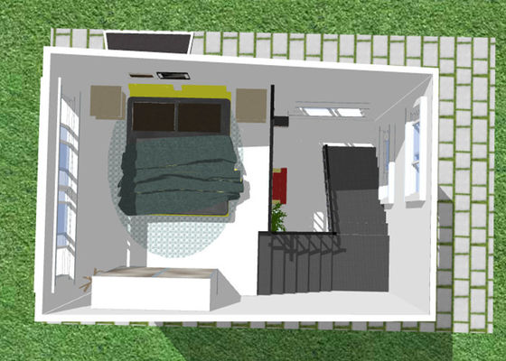 Prefab χάλυβα δομών σπίτι πλαισίων χάλυβα βιλών διπλό ελαφρύ που γαλβανίζεται