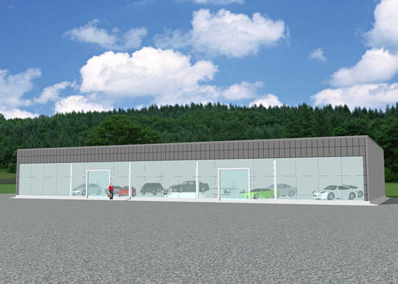 Steel Frame Exhibition Hall Buildings Q235 Rigid Portal Frame Commercial