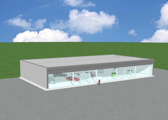 Steel Frame Exhibition Hall Buildings Q235 Rigid Portal Frame Commercial