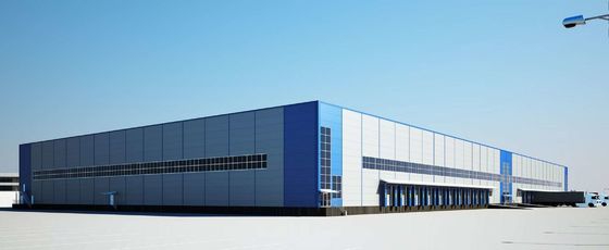 Prefab κτήριο αποθηκών εμπορευμάτων δομών χάλυβα που προσαρμόζεται ελαφρύ