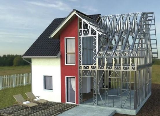 Ανθεκτική ελαφριά Prefab προκατασκευασμένη σπίτι βίλα χάλυβα κατασκευής πλαισίων χάλυβα